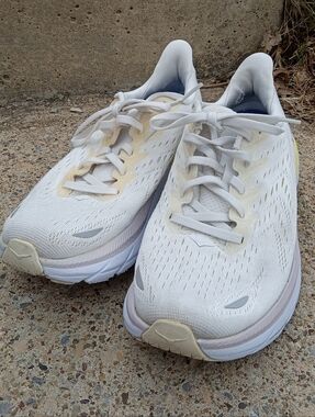 Hoka One One Clifton 8 Blanc De Blanc Bright White Size 7B 1119394 BDBBW